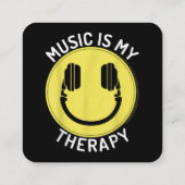 Musik ist mein Therapiemusikliebhaber Quadratische Visitenkarte (Rückseite)