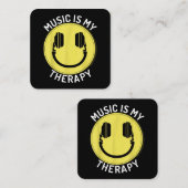 Musik ist mein Therapiemusikliebhaber Quadratische Visitenkarte (Vorne/Hinten)