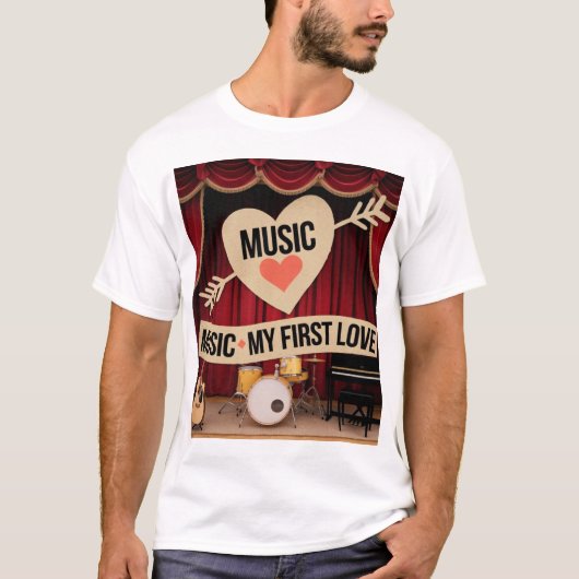 Musik ist meine erste Liebe T-Shirt (Vorderseite)