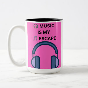 🎧 MUSIK IST MEINE 🎵 FLUCHT ZWEIFARBIGE TASSE