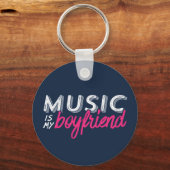 Musik ist meine Freundin Funny Single Girl Schlüsselanhänger (Vorderseite)
