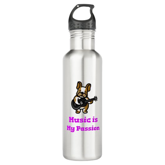 Musik ist meine Leidenschaft Edelstahlflasche (Vorderseite)