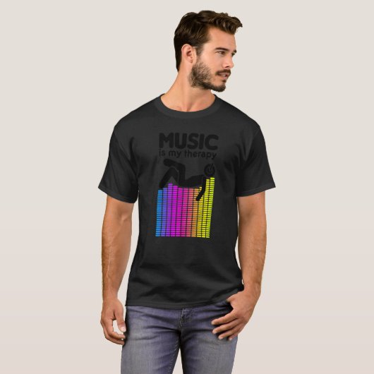 Musik ist meine Therapie Equalizer Dj Rainbow Soun T-Shirt (Vorne ganz)