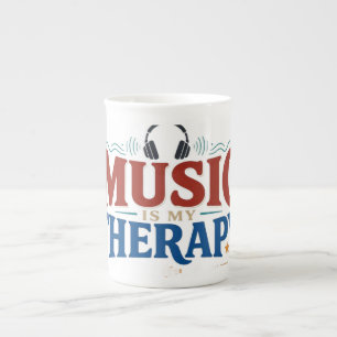 Musik ist meine Therapie Lustiger Musikliebhaber K Porzellantasse