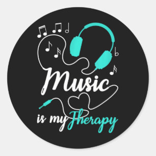 Musik ist meine Therapie Niedlich Music Lover Runder Aufkleber