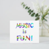 Musik ist Spaß Postkarte (Stehend Vorderseite)
