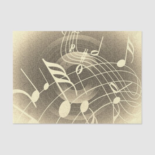 Musik ist überall, Notenmuster in sepianischen Far Seidenpapier (Vorderseite)