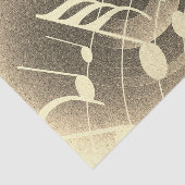 Musik ist überall, Notenmuster in sepianischen Far Seidenpapier (Ausschnitt)