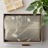 Musik ist überall, Notenmuster in sepianischen Far Seidenpapier (Geschenk)