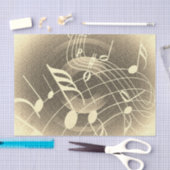 Musik ist überall, Notenmuster in sepianischen Far Seidenpapier (Handwerk)