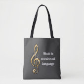 Musik ist Universell Gold Silver Clef Symbol Music Tasche (Vorderseite)