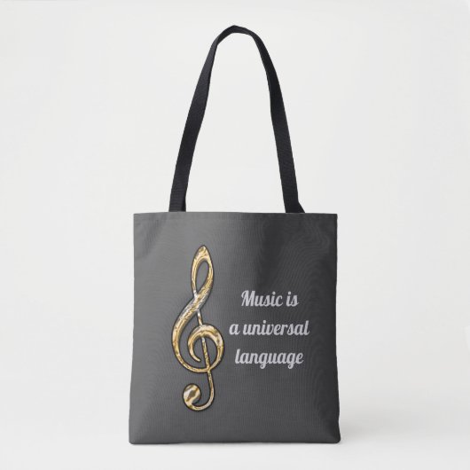 Musik ist Universell Gold Silver Clef Symbol Music Tasche (Vorderseite)