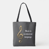 Musik ist Universell Gold Silver Clef Symbol Music Tasche (Rückseite)