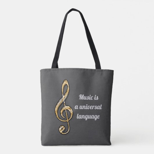 Musik ist Universell Gold Silver Clef Symbol Music Tasche (Rückseite)