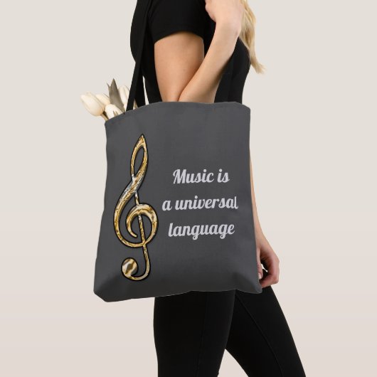 Musik ist Universell Gold Silver Clef Symbol Music Tasche (Von Nahem)