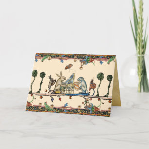 MUSIK, Kaninchen, Hund - MUSIK, MITTELALTERLICHE B Feiertagskarte