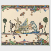 MUSIK, Kaninchen, Hund - MUSIK, MITTELALTERLICHE B Geschenkpapier (Flach)