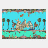 MUSIK, Kaninchen, Hund - MUSIK, MITTELALTERLICHE B Geschenkpapier Set (Vorderseite 3)