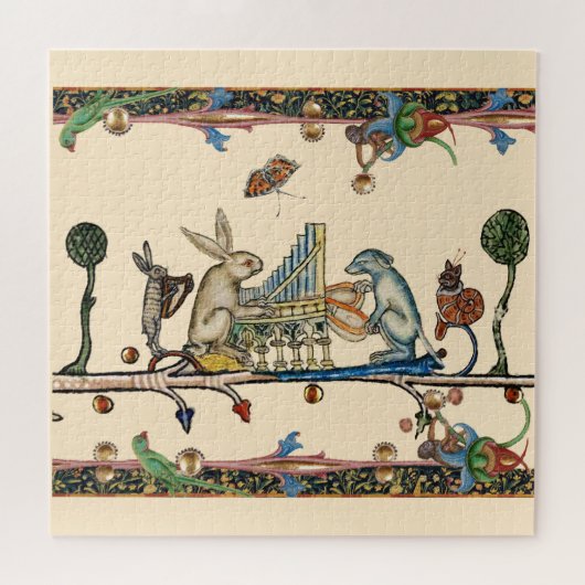 MUSIK, Kaninchen, Hund - MUSIK, MITTELALTERLICHE B Puzzle (Horizontal)