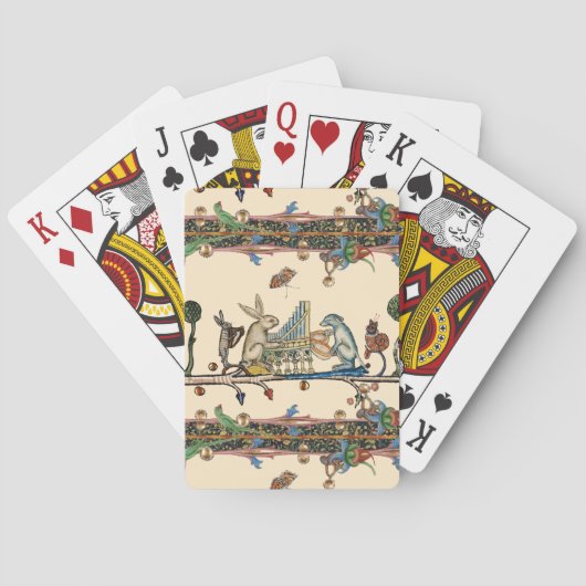 MUSIK, Kaninchen, Hund - MUSIK, MITTELALTERLICHE B Spielkarten (Rückseite)