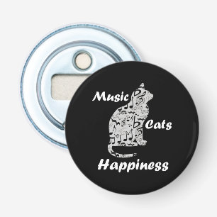 Musik Katzen Glück - Musiker Liebhaber Zitat Flaschenöffner