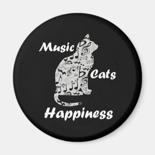 Musik Katzen Glück - Musiker Liebhaber Zitat Magnet