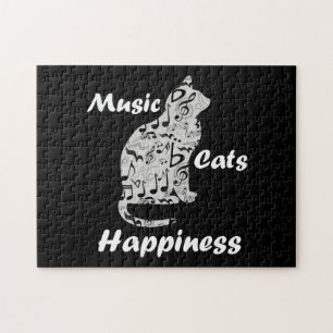 Musik Katzen Glück - Musiker Liebhaber Zitat Puzzle