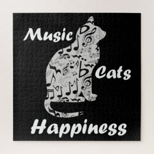 Musik Katzen Glück - Musiker Liebhaber Zitat Puzzle
