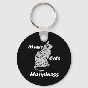Musik Katzen Glück - Musiker Liebhaber Zitat Schlüsselanhänger