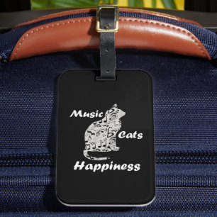 Musik Katzen Glück Musiker Lover Zitat Gepäckanhänger