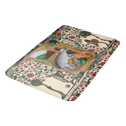 MUSIK, KATZSPIELORGAN, MEDIEVAL BESTIARY MUSIC BADEMATTE (Schrägansicht)