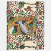 MUSIK, KATZSPIELORGAN, MEDIEVAL BESTIARY MUSIC FLEECEDECKE (Vorderseite)