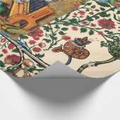 MUSIK, KATZSPIELORGAN, MEDIEVAL BESTIARY MUSIC GESCHENKPAPIER (Ecke)