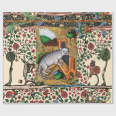 MUSIK, KATZSPIELORGAN, MEDIEVAL BESTIARY MUSIC GESCHENKPAPIER (Flach)