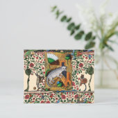 MUSIK, KATZSPIELORGAN, MEDIEVAL BESTIARY MUSIC POSTKARTE (Stehend Vorderseite)