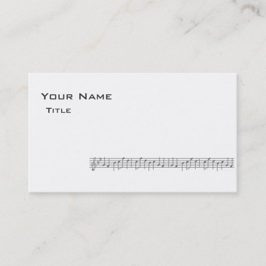 Musik-Kerbe-Geschäft Karte-Weiß Visitenkarte (Vorderseite)