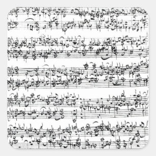 Musik-Kerbe von Johann Sebastian Bach Quadratischer Aufkleber