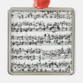 Musik-Kerbe von Johann Sebastian Bach Silbernes Ornament (Vorne)