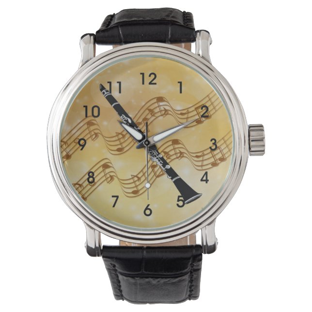 Musik - Klarinettendesign Armbanduhr (Vorderseite)