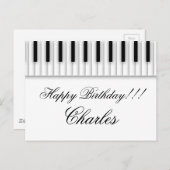 Musik-Klavier befestigt Schwarz-weißes Postkarte (Vorne/Hinten)