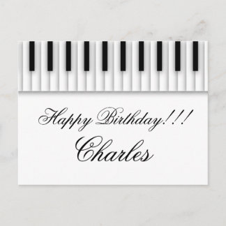 Musik-Klavier befestigt Schwarz-weißes Postkarte