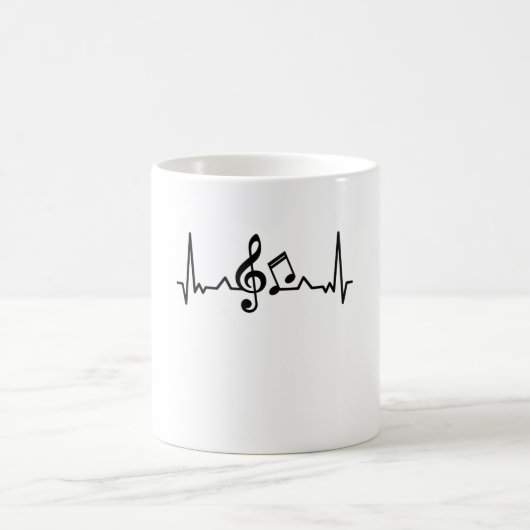 Musik Klavier- und Gitarrengeschenke für Heartbeat Kaffeetasse (Mittel)