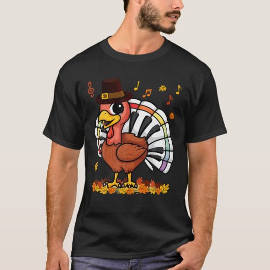Musik Klavierlehrer Musik Türkei Kostüm glücklich T-Shirt (Vorderseite)