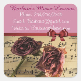Musik-Klavierunterricht Promoter Quadratischer Aufkleber
