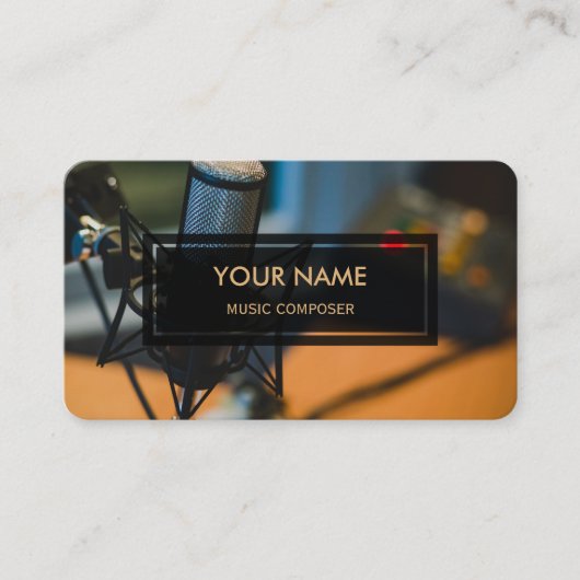 Musik-Komponist (elegantes Foto überlagert) Visitenkarte (Vorderseite)