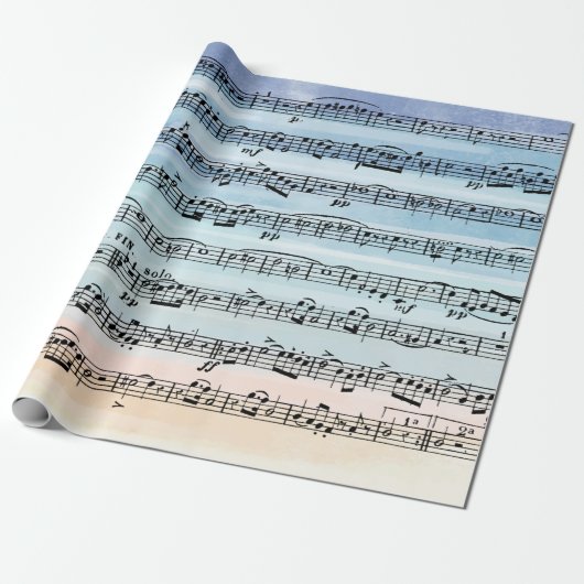 Musik-Komposition auf Aquarell Geschenkpapier (Ungerollt)