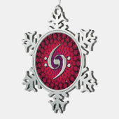 Musik-Kontrabassclef-Silber-Verzierung Schneeflocken Zinn-Ornament (Rechts)
