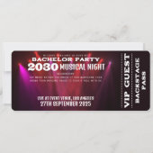 Musik Konzert VIP Ticket und UAWG Bachelor Party Einladung (Vorderseite)