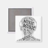 Musik-Kopfwort Magnet (Vorderseite/Rückseite)
