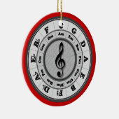 Musik-Kreis von Fünfteln mit roter Grenze Keramikornament (Rechts)